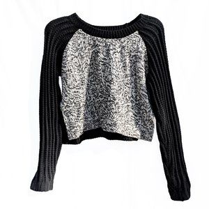 Elizabeth and James Cropped Cable Knit Sweater